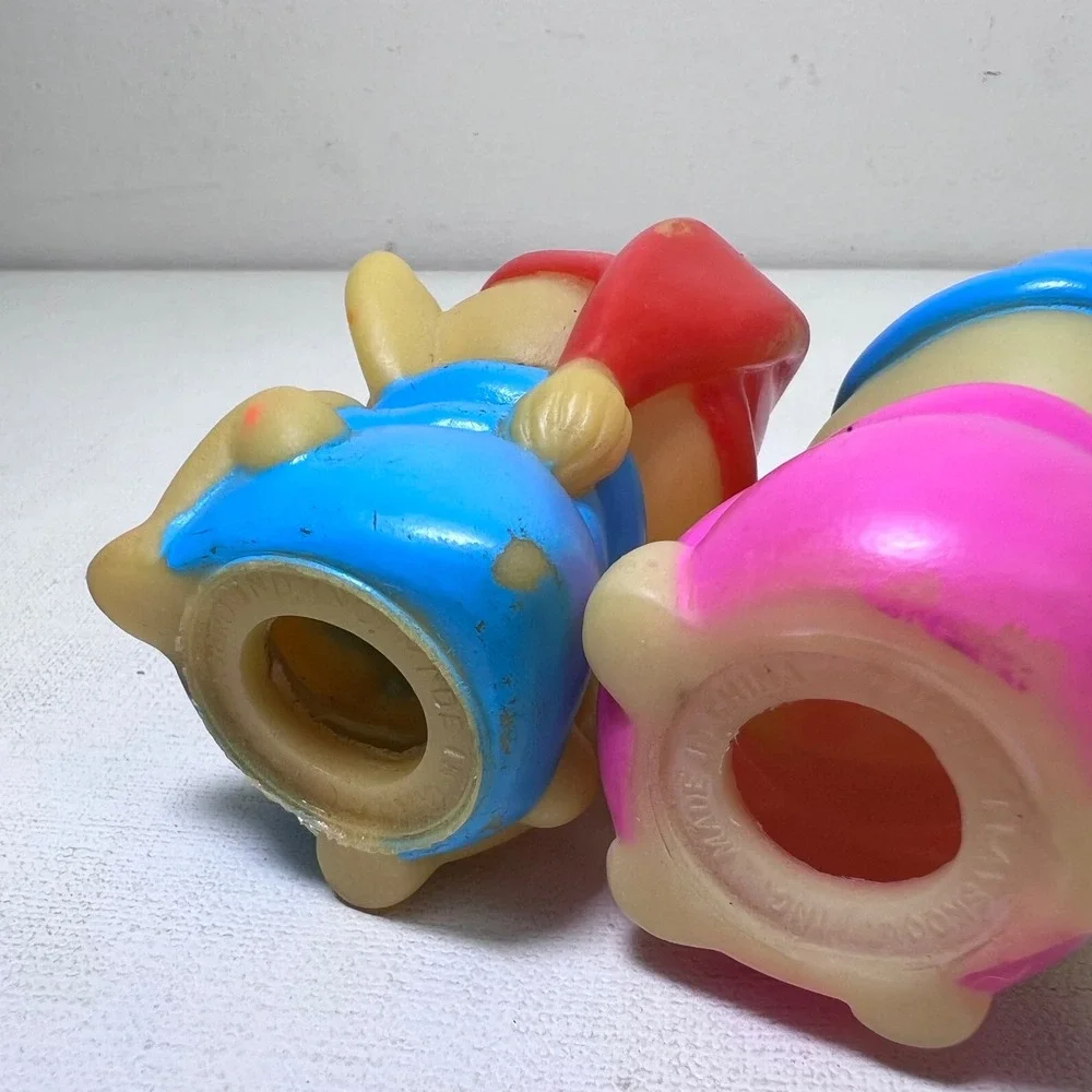 Vintage Playskool Glo Worm Friends Finger Puppets 80s Glow In The Dark Set of 2